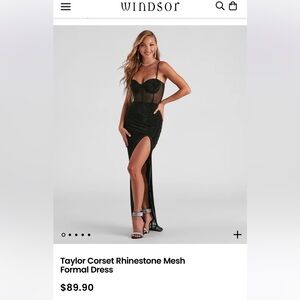 Corset Rhinestone Mesh Formal Dress from Windsor.